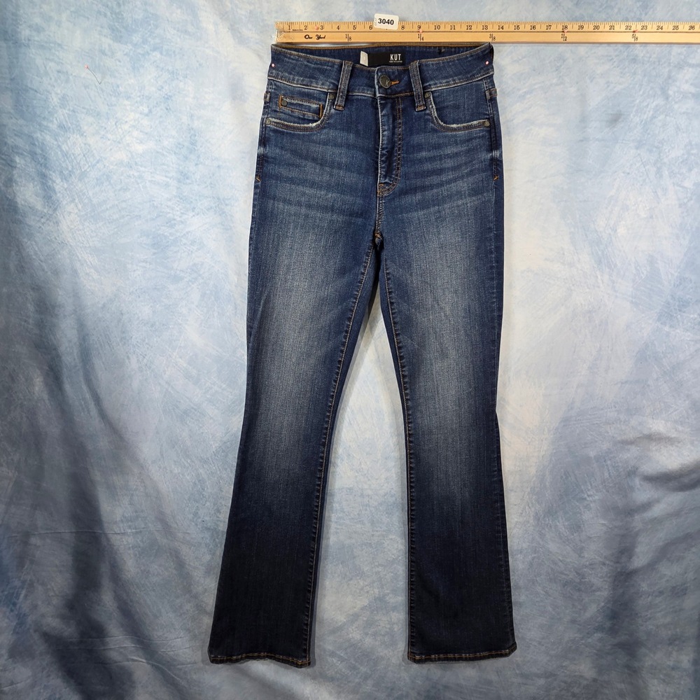 Kut from the Kloth Natalie Fab Ab Bootcut Jeans Dark Wash High Rise Size 0
